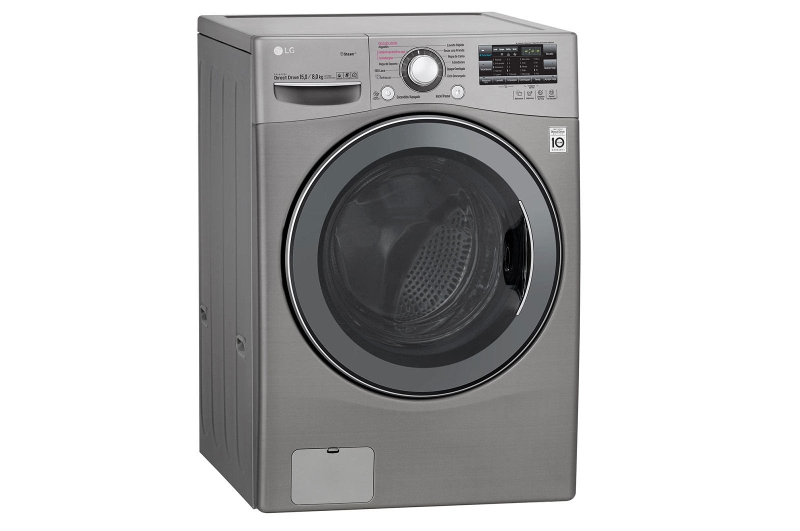 LG  Lavadora – Secadora Carga Frontal con Motor Inverter Direct Drive y Capacidad Total de 15 kilos de lavado y 8 kilos de secado, WD1577RD