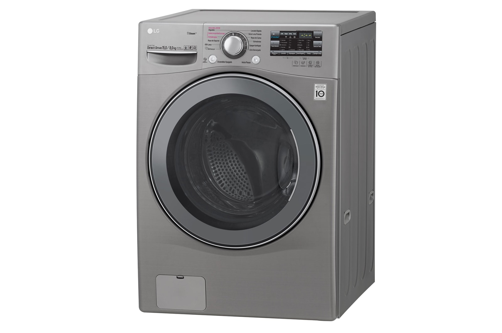 LG  Lavadora – Secadora Carga Frontal con Motor Inverter Direct Drive y Capacidad Total de 15 kilos de lavado y 8 kilos de secado, WD1577RD