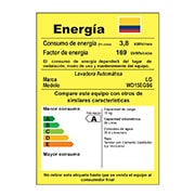 LG Lavadora/Secadora Carga Frontal 15kg de lavado y 8 Kg de Secado, 6MotionDD color Tipo Acero Inox., WD15EGS6