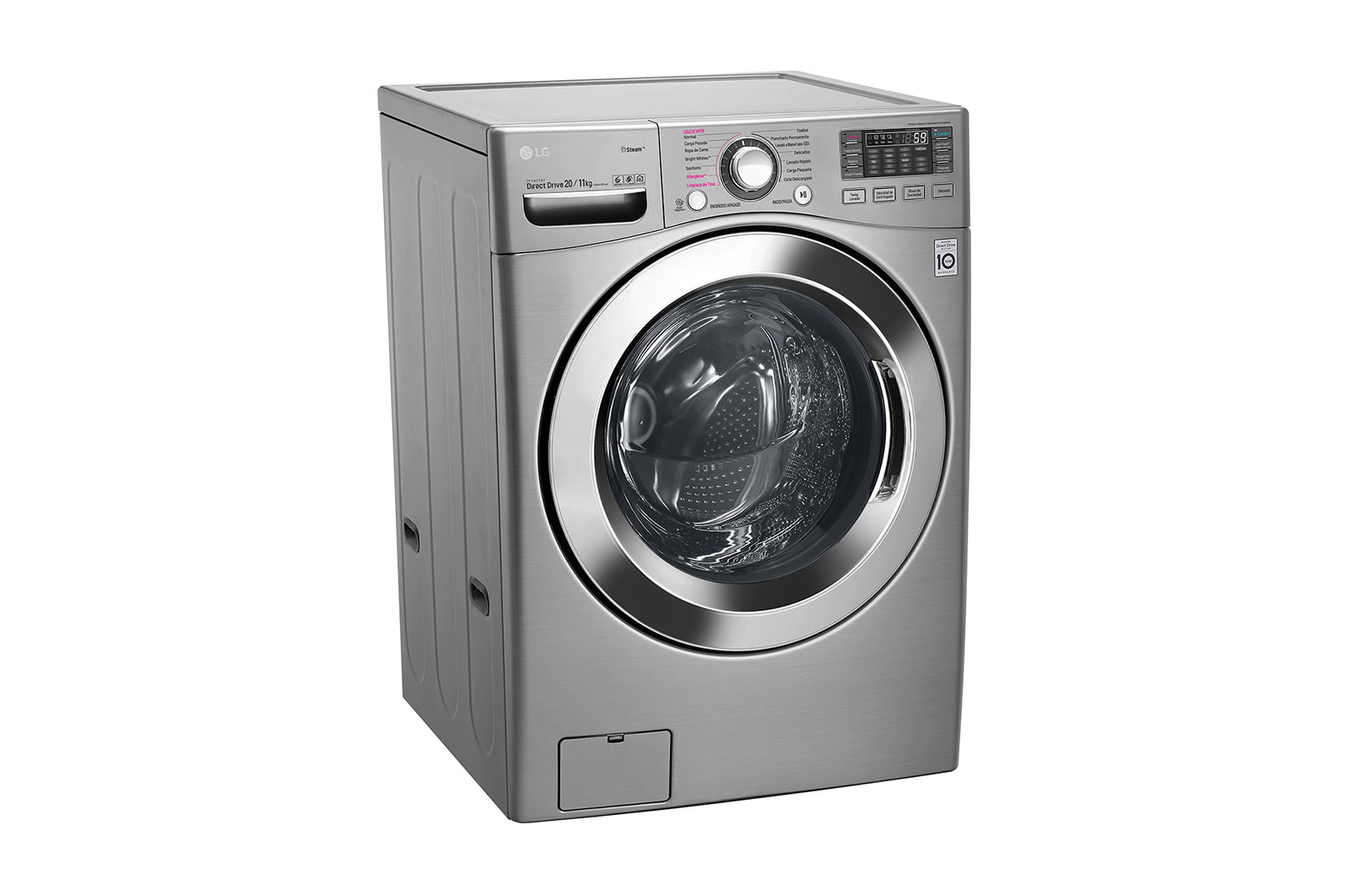 LG Lavadora/Secadora Carga Frontal, 20/11kg, 6MotionDD, TurboWash™, color Tipo Acero Inox, WD20VVS6