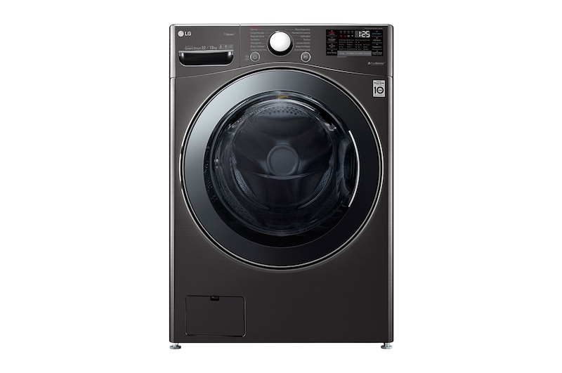 Vista frontal de Lava-Secadora Carga Frontal Victor 2 Black Steel (22kg/48lbs) WD22BV2S6B