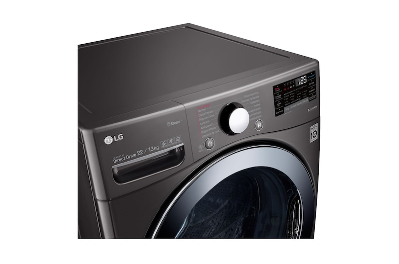 LG Lava-Secadora Carga Frontal Victor 2 Black Steel (22kg/48lbs), WD22BV2S6B
