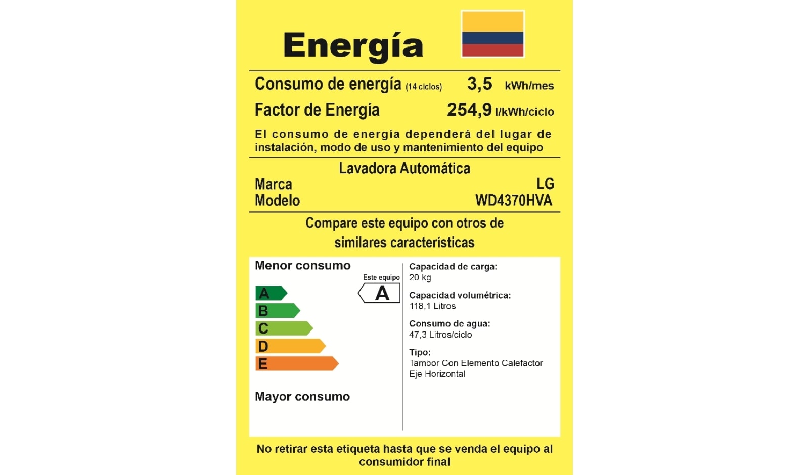Vista frontal de Lavadora/secadora 20kg/44lbs 6 Motion, Inverter Direct Drive, Smart Diagnosis, Turbo Wash , Función Vapor, Color Acero Inoxidable, 14 programas lavado, 10 opciones (Titan) WD4370HVA