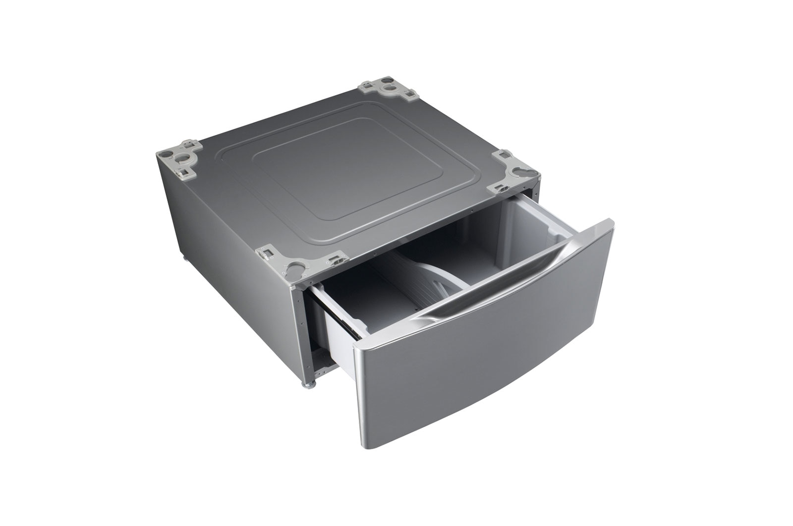 Vista frontal de Pedestal de Almacenamiento para lavadoras de 27&#34;, color Acero WDP4V