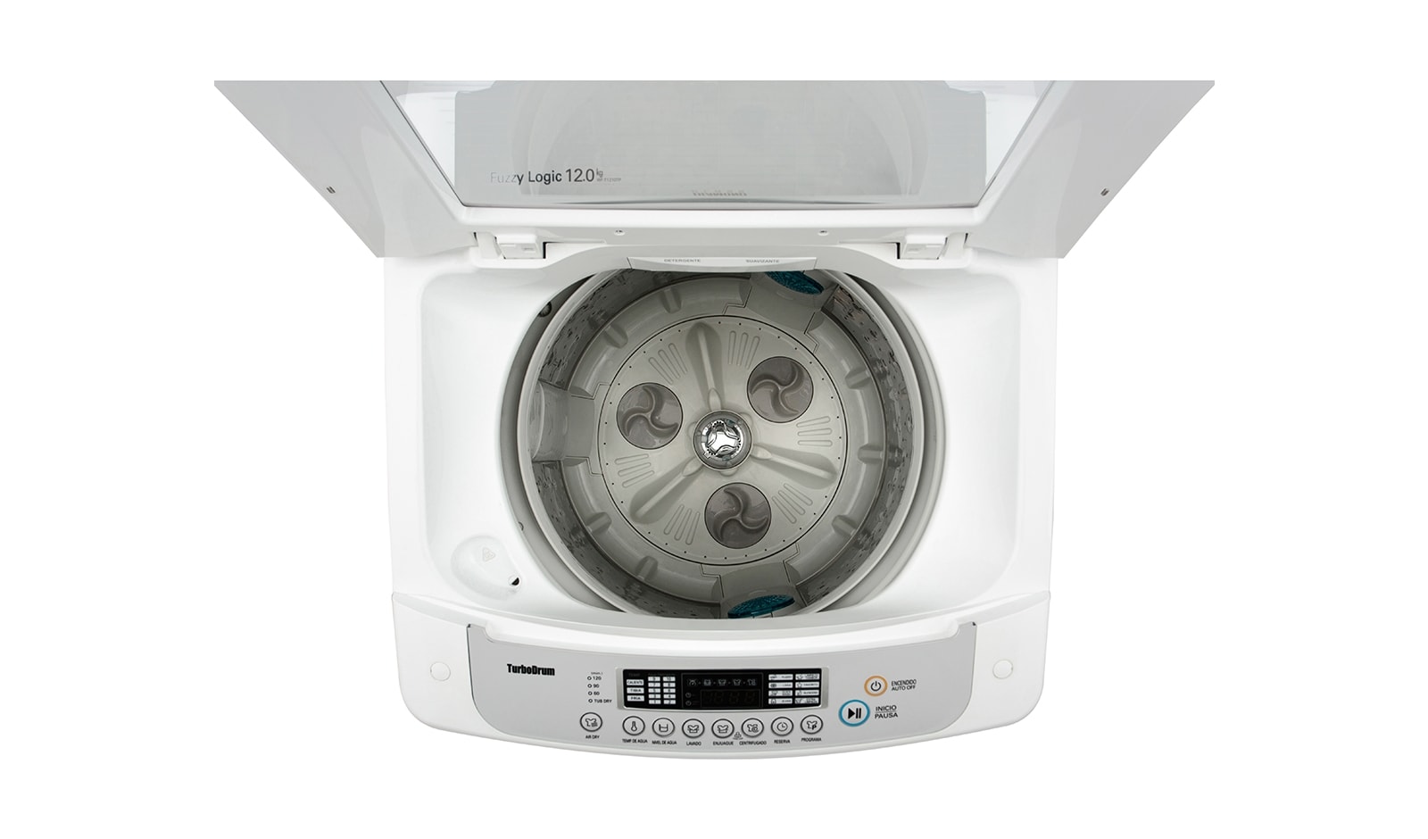 LG Lavadora Carga Superior, Turbo Drum®, 12kg/26lbs, Color Blanco, WF-T1210TP.ABWECOL