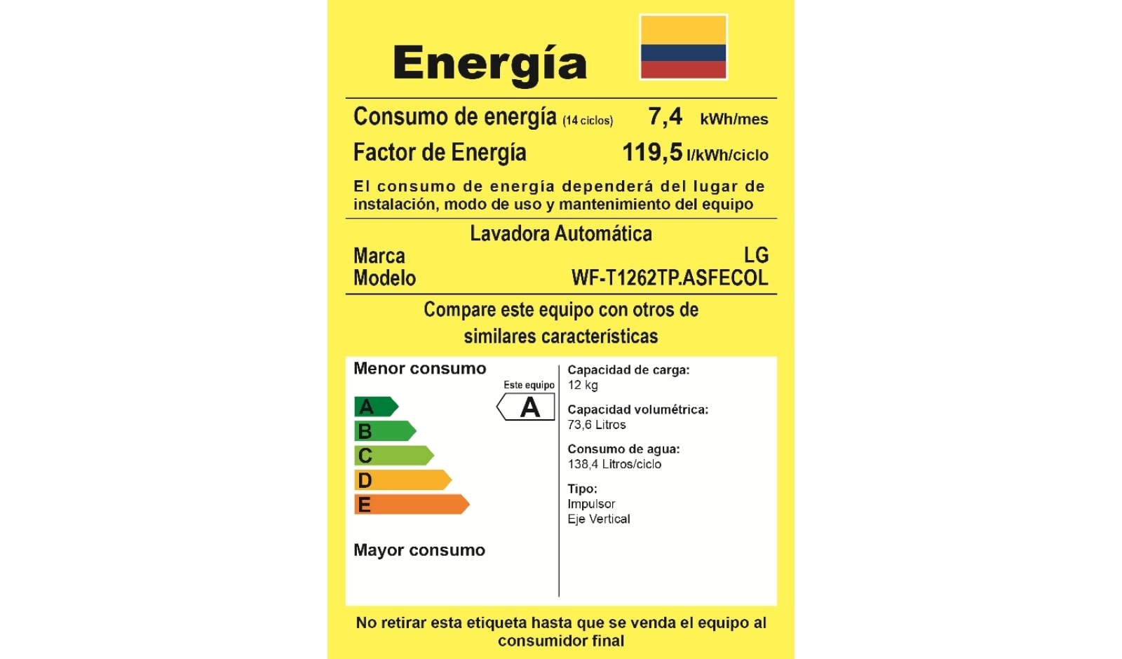 LG Lavadora LG Turbo Drum®, Carga Superior, 26lbs/12kg, color Gris, WF-T1262TP.ASFECOL