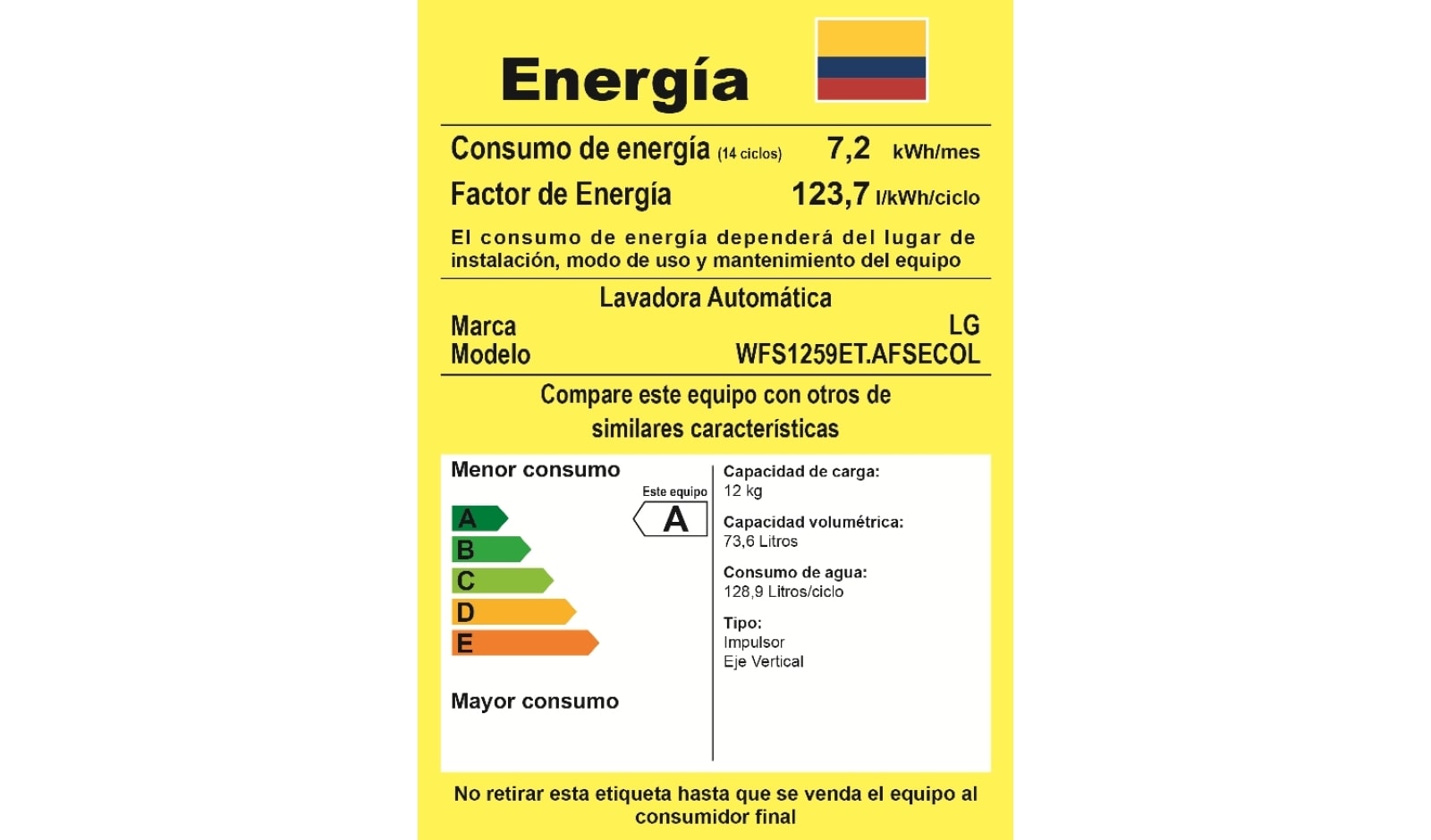 Vista frontal de Lavadora LG Turbo Drum™, Auto Pre-lavado, Carga Superior, 26lbs/12kg, color Plateado WFS1259ET.AFSECOL