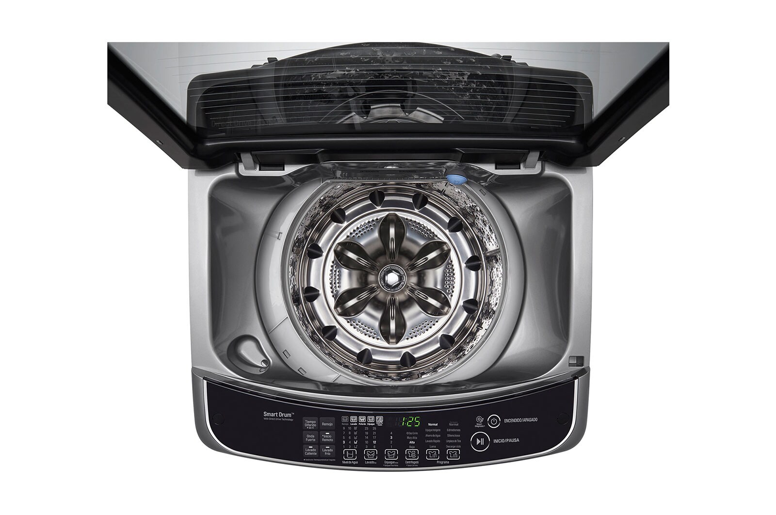 LG Lavadora LG 6Motion DD, Carga Superior, 31lbs/14kg,  COLOR TIPO ACERO INOX, WFS1439NHD.ASSECOL
