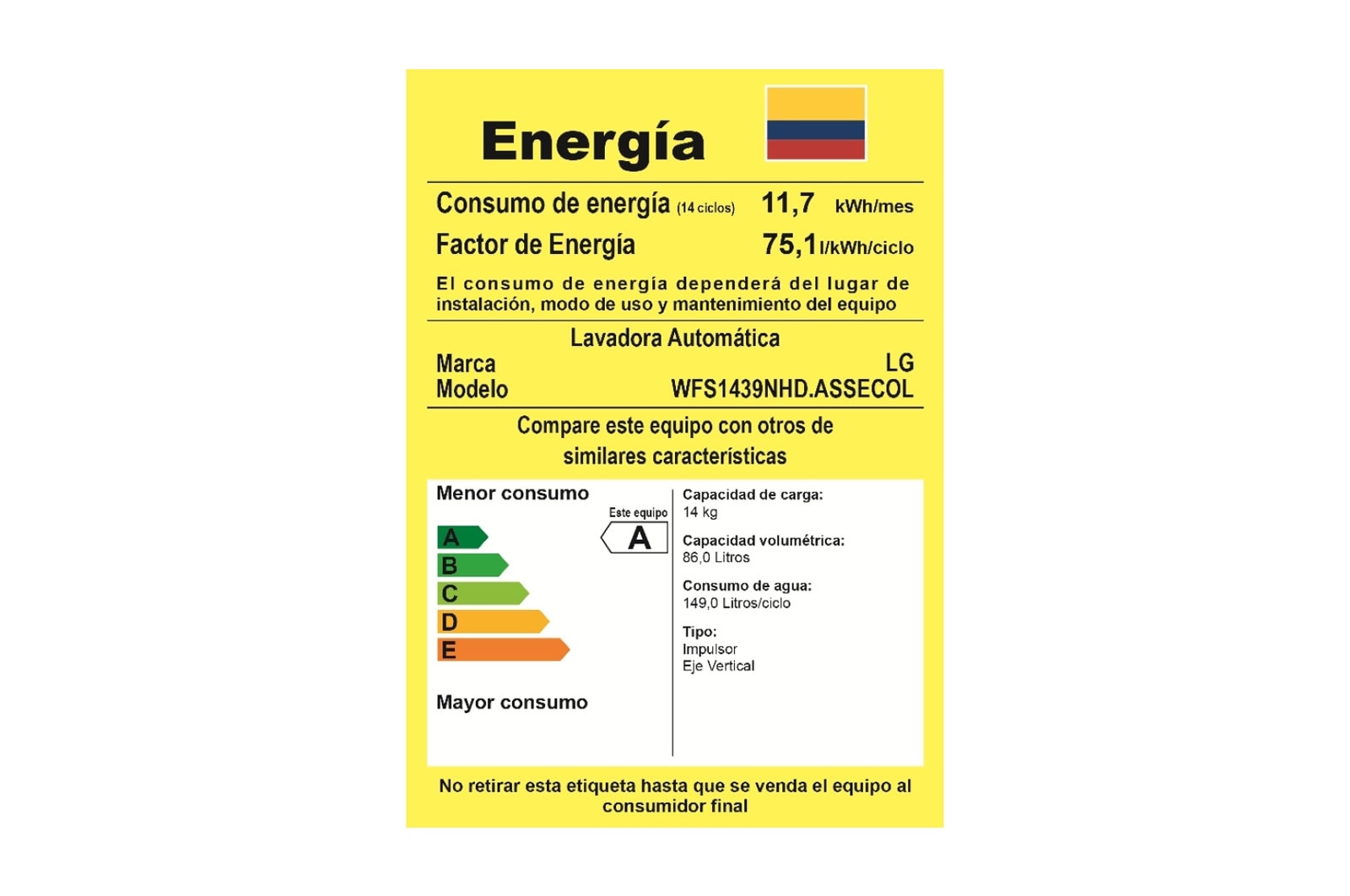 LG Lavadora LG 6Motion DD, Carga Superior, 31lbs/14kg,  COLOR TIPO ACERO INOX, WFS1439NHD.ASSECOL