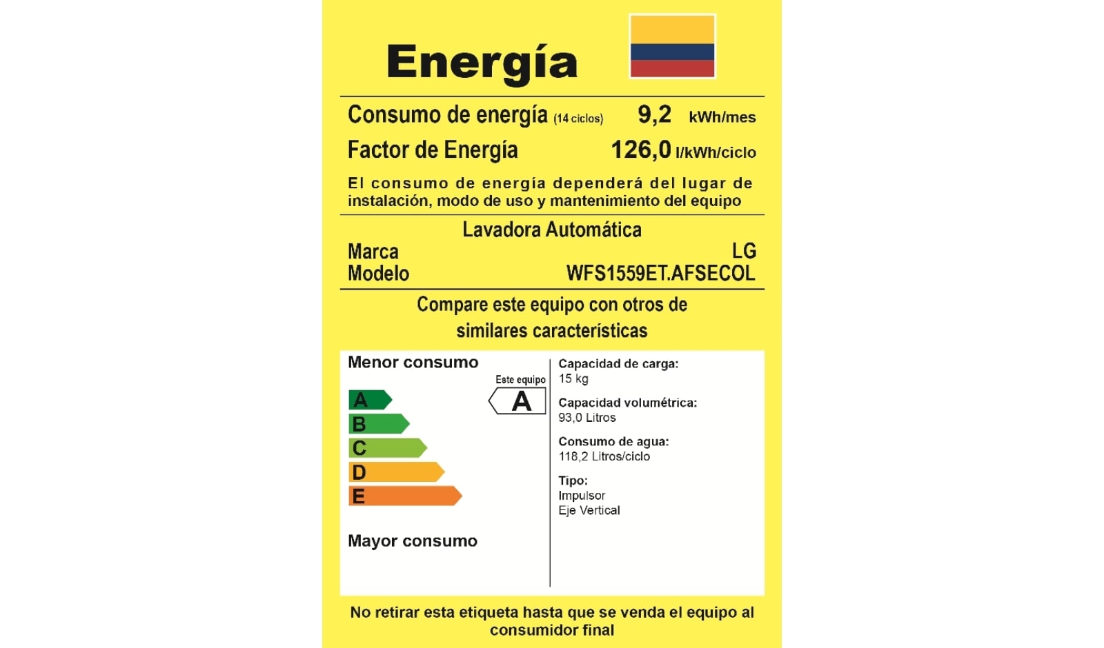 Vista frontal de Lavadora LG Turbo Drum™, Auto Pre-lavado, Carga Superior, 33lbs/15kg, color Plateado WFS1559ET.AFSECOL