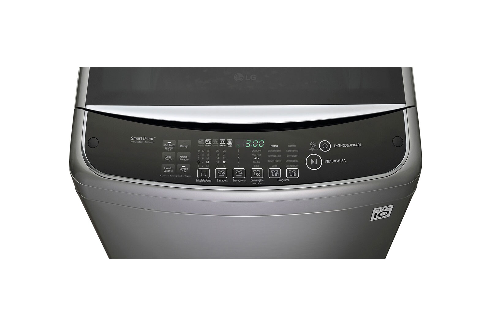 LG Lavadora LG 6Motion DD, Carga Superior, 37lbs/17kg,  COLOR TIPO ACERO INOX, WFS1739NHD.ASSECOL
