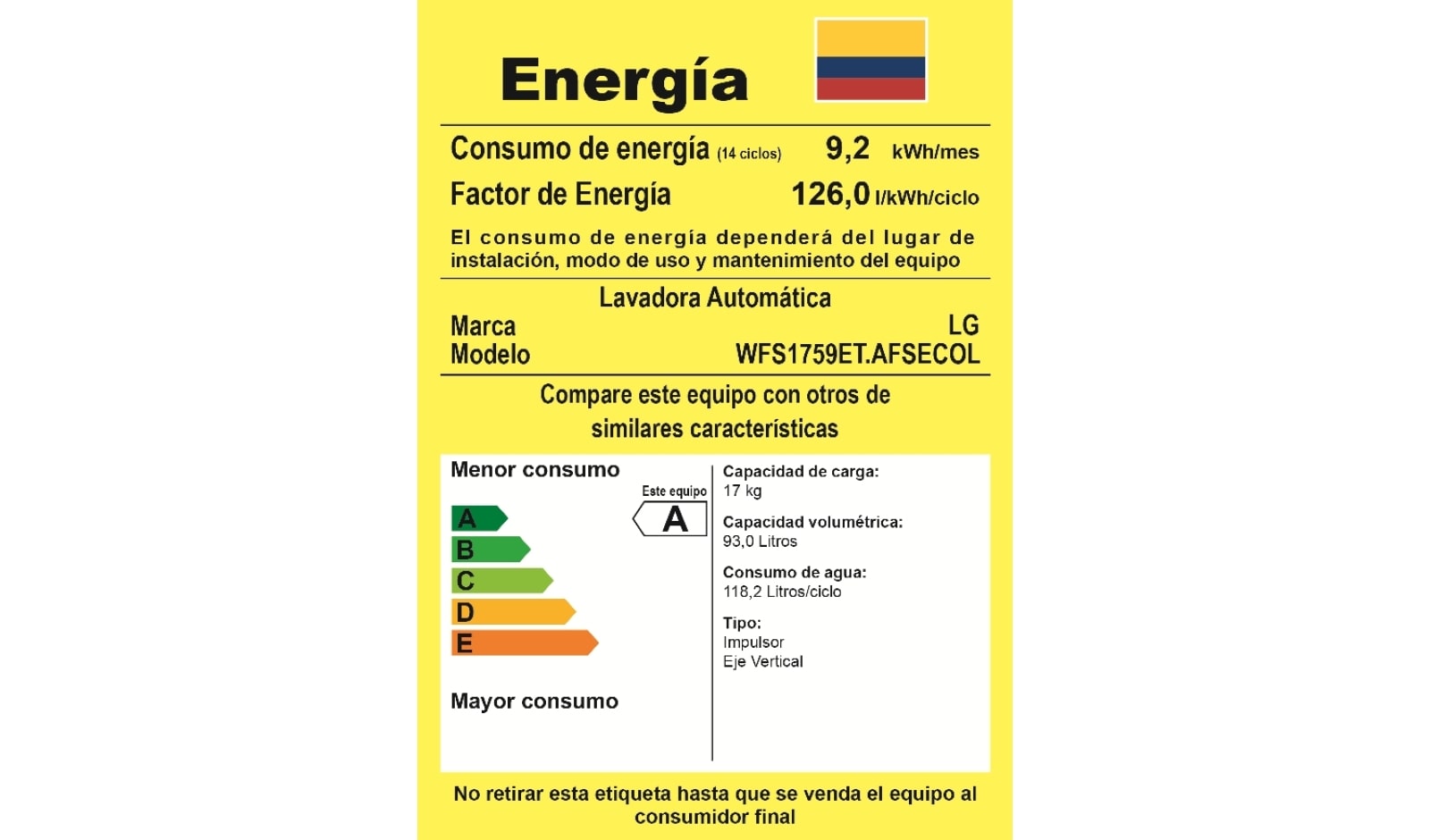 Vista frontal de Lavadora LG Turbo Drum®, Auto Pre-lavado, Carga Superior, 37lbs/17kg, color Plateado WFS1759ET.AFSECOL