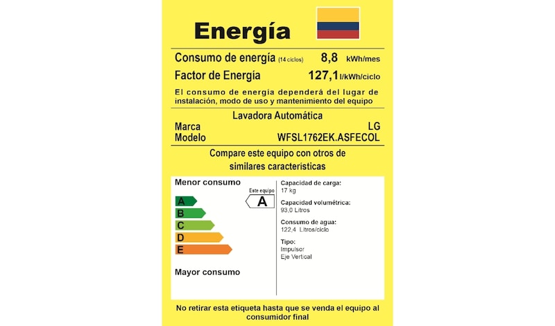 LG Lavadora LG Turbo Drum®, Carga Superior, 37lbs/17kg, color Gris, WFSL1762EK.ASFECOL