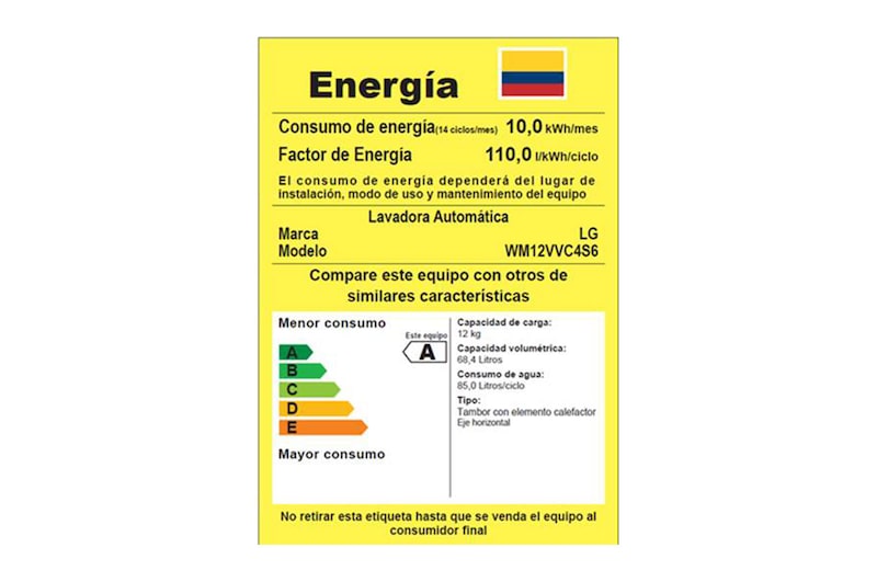 LG Lavadora Carga Frontal 12kg/26lbs con AI DD™, WM12VVC4S6