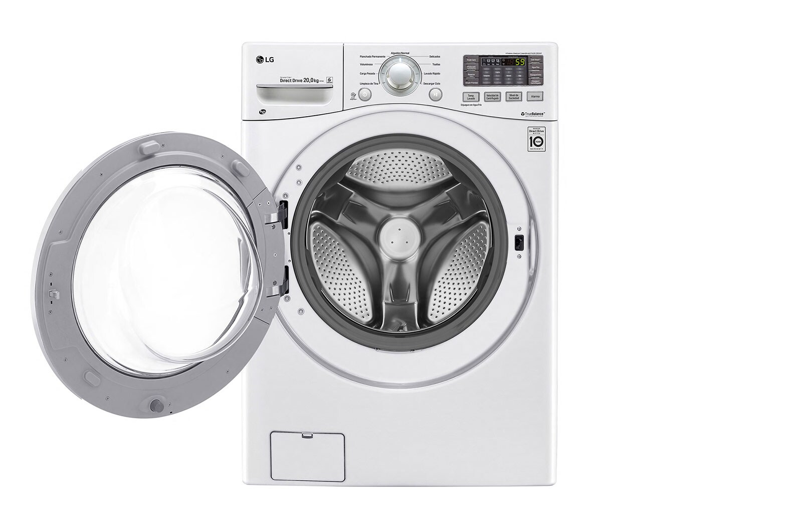 LG Lavadora Carga Frontal, 44lbs/20kg, 6MotionDD, TurboWash™, color Blanco, WM20WV6