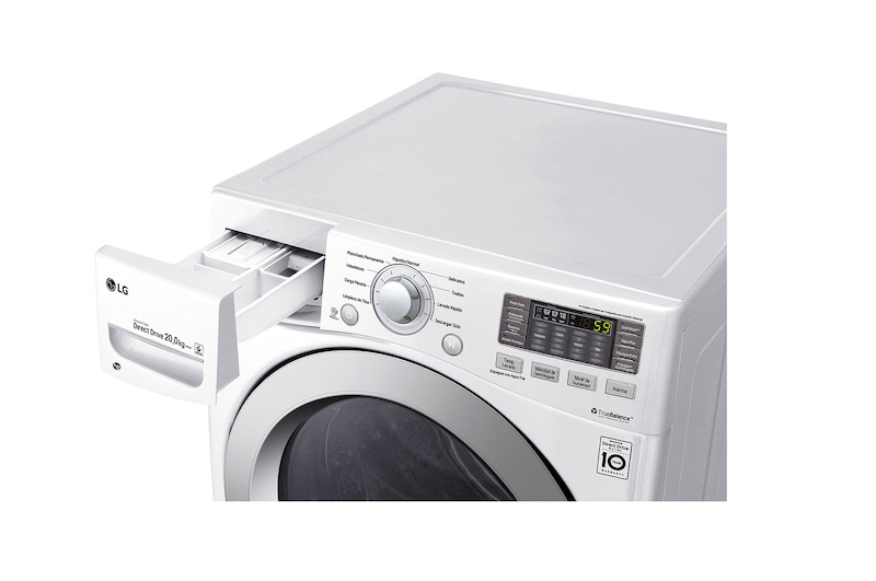 LG Lavadora Carga Frontal, 44lbs/20kg, 6MotionDD, TurboWash™, color Blanco, WM20WV6