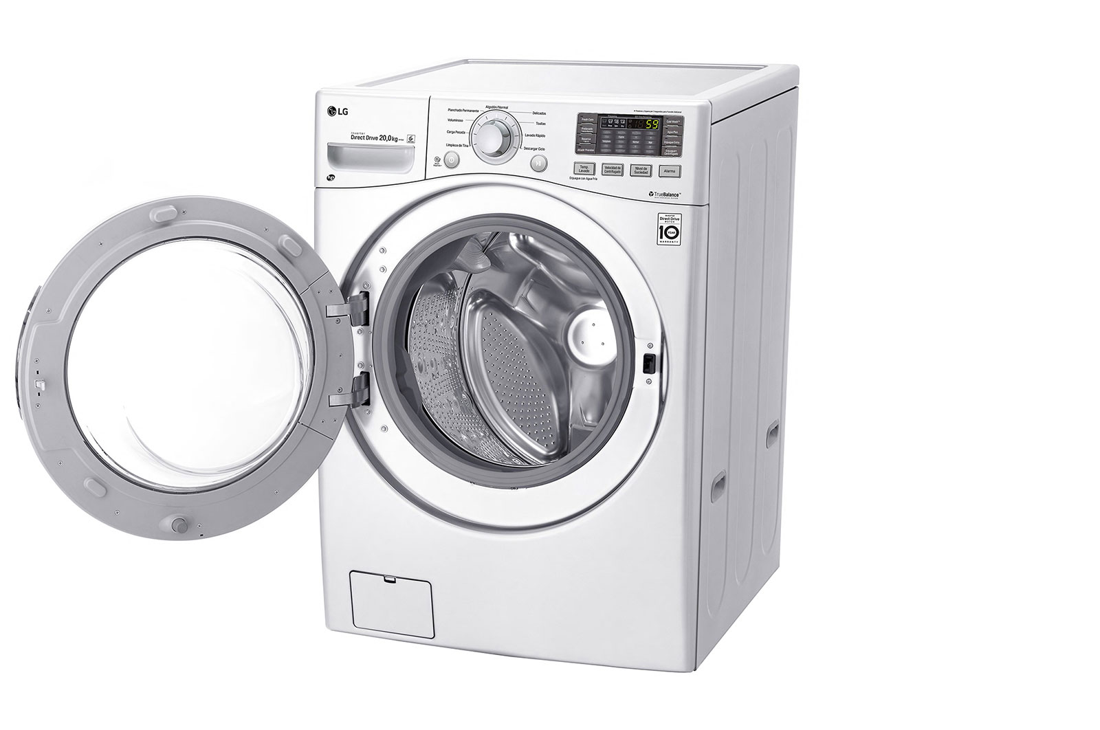 LG Lavadora Carga Frontal, 44lbs/20kg, 6MotionDD, TurboWash™, color Blanco, WM20WV6