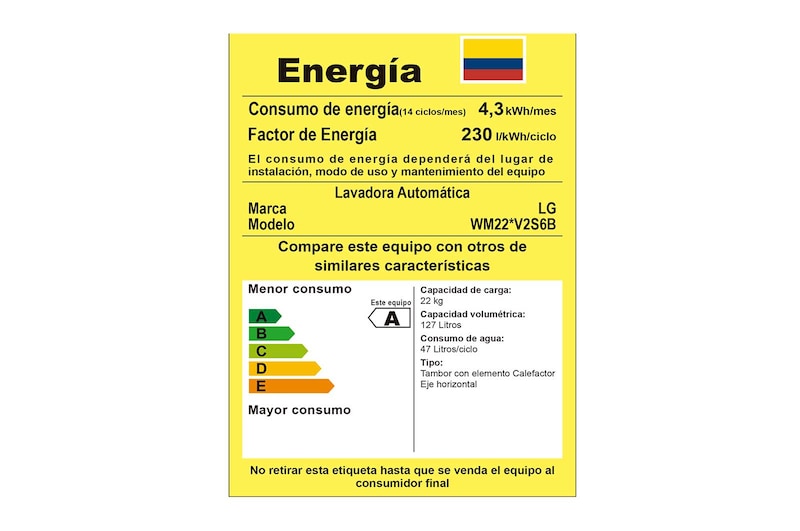 LG Lavadora Carga Frontal 22kg/48lbs  Victor 2 / VCM Tipo Acero Inox, WM22VV2S6B