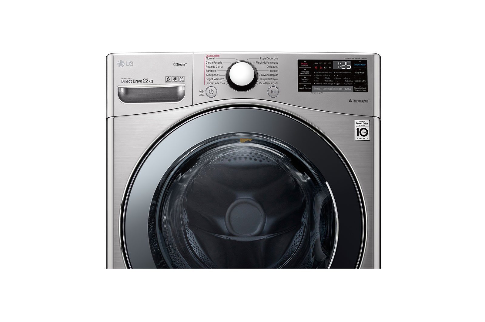 LG Lavadora Carga Frontal 22kg/48lbs  Victor 2 / VCM Tipo Acero Inox, WM22VV2S6B