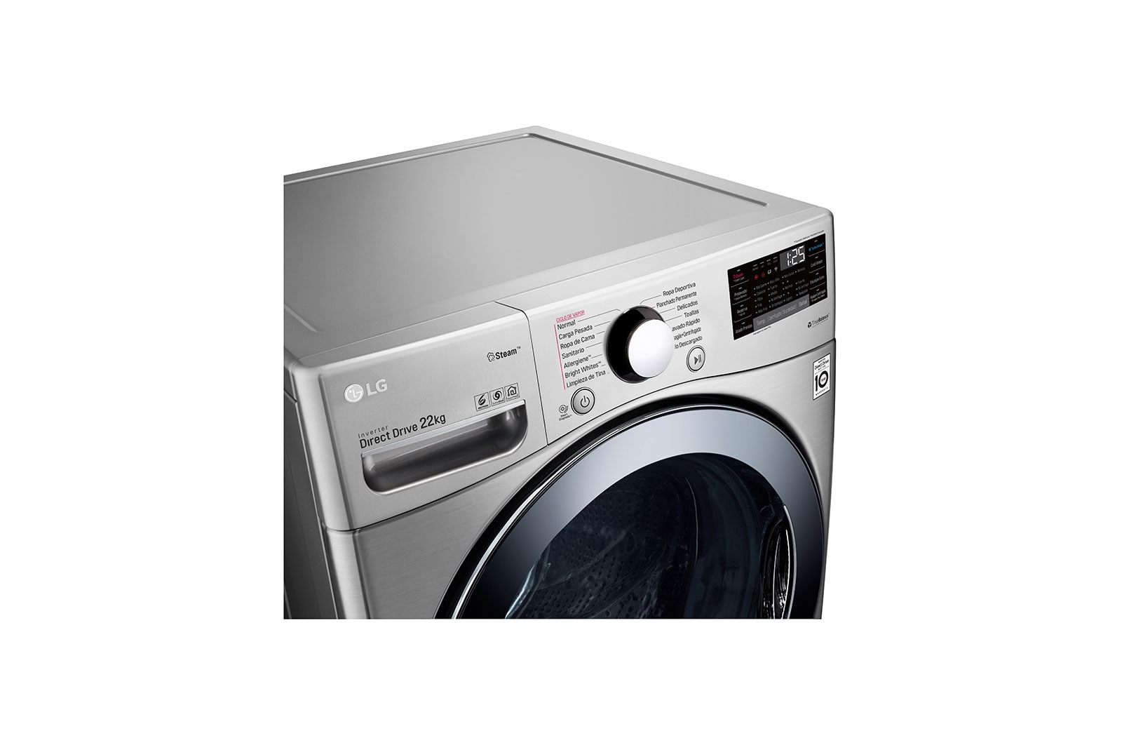 LG Lavadora Carga Frontal 22kg/48lbs  Victor 2 / VCM Tipo Acero Inox, WM22VV2S6B