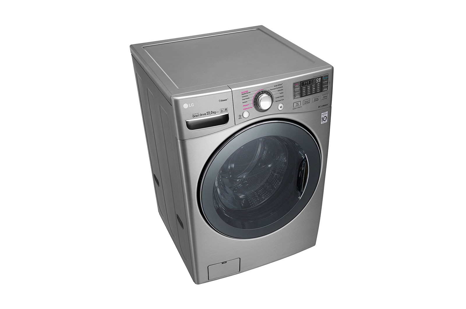 LG Lavadora Carga Frontal, 49lbs/22kg, 6Motion™ DD, TurboWash™, color Tipo Acero Inoxidable, WM22VVS6