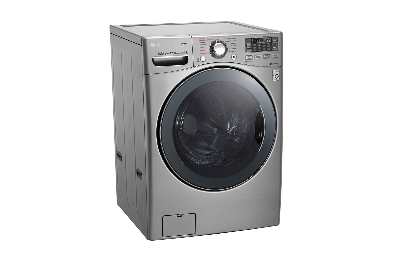 LG Lavadora Carga Frontal, 49lbs/22kg, 6Motion™ DD, TurboWash™, color Tipo Acero Inoxidable, WM22VVS6