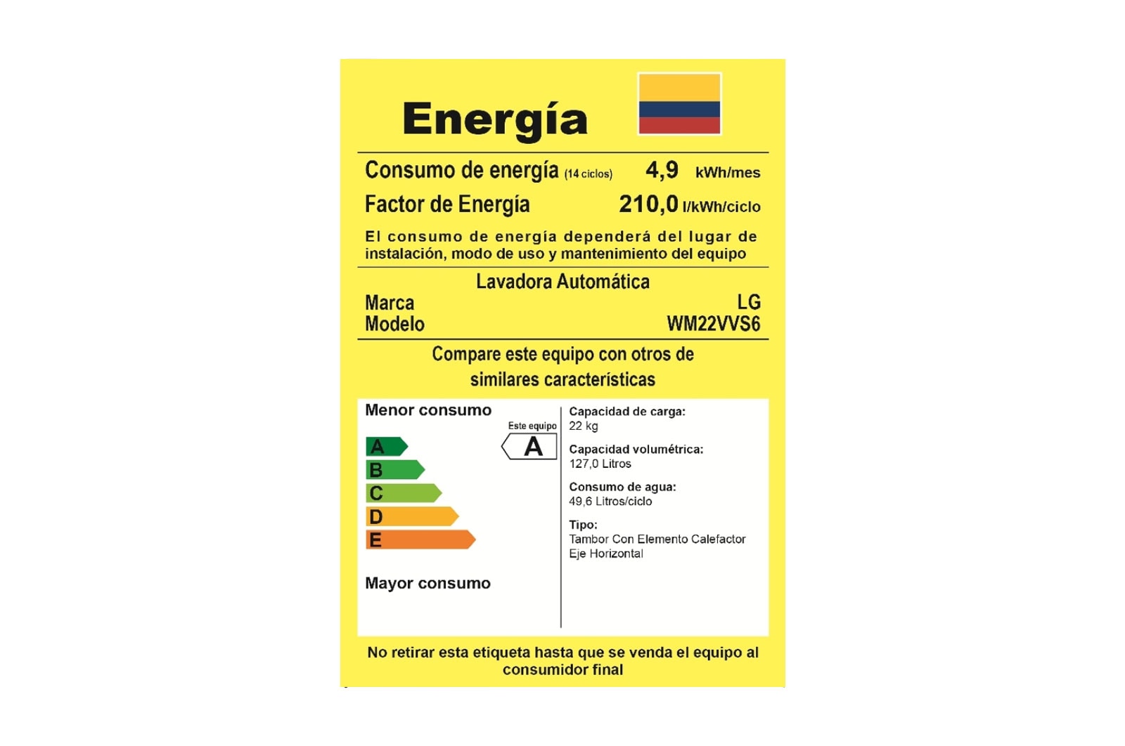 LG Lavadora Carga Frontal, 49lbs/22kg, 6Motion™ DD, TurboWash™, color Tipo Acero Inoxidable, WM22VVS6