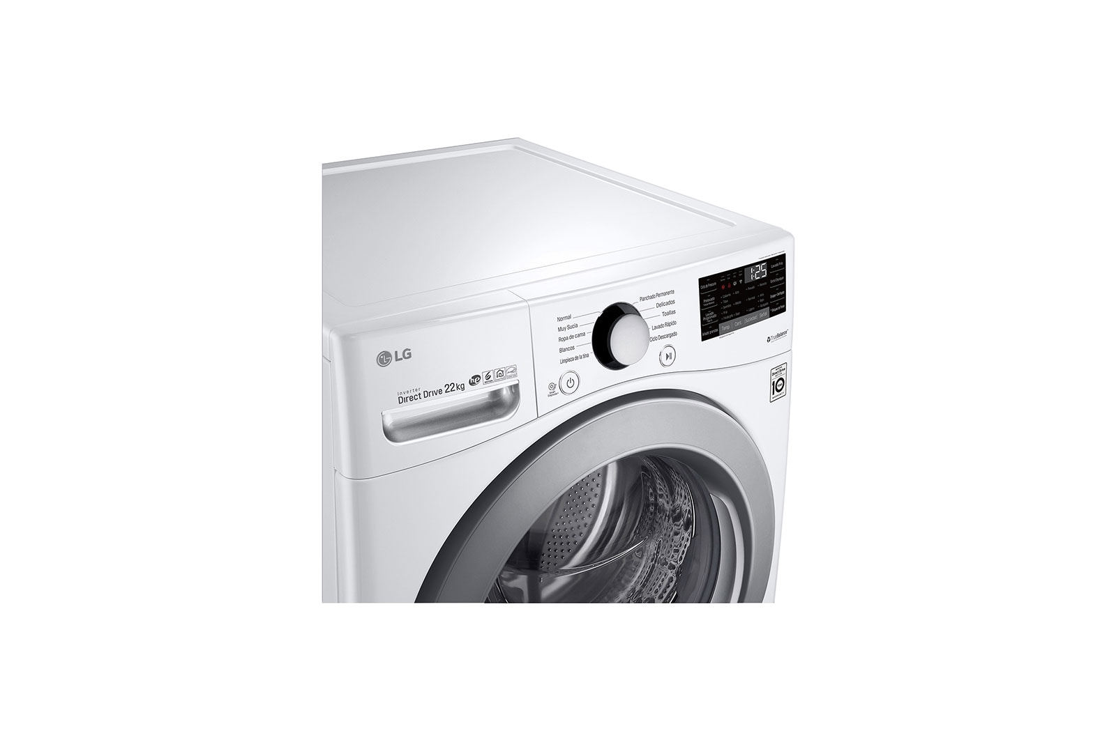 LG Lavadora Carga Frontal, 48lbs/22kg, 6MotionDD, Color Blanco, WM22WV26S
