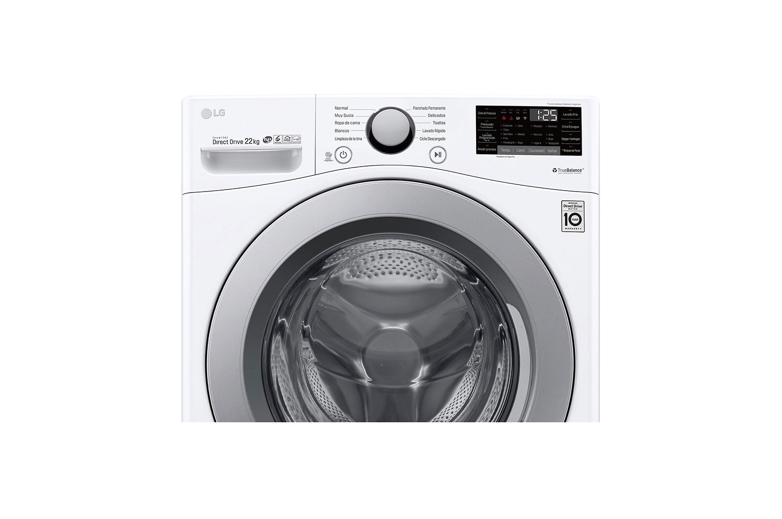 LG Lavadora Carga Frontal, 48lbs/22kg, 6MotionDD, Color Blanco, WM22WV26S