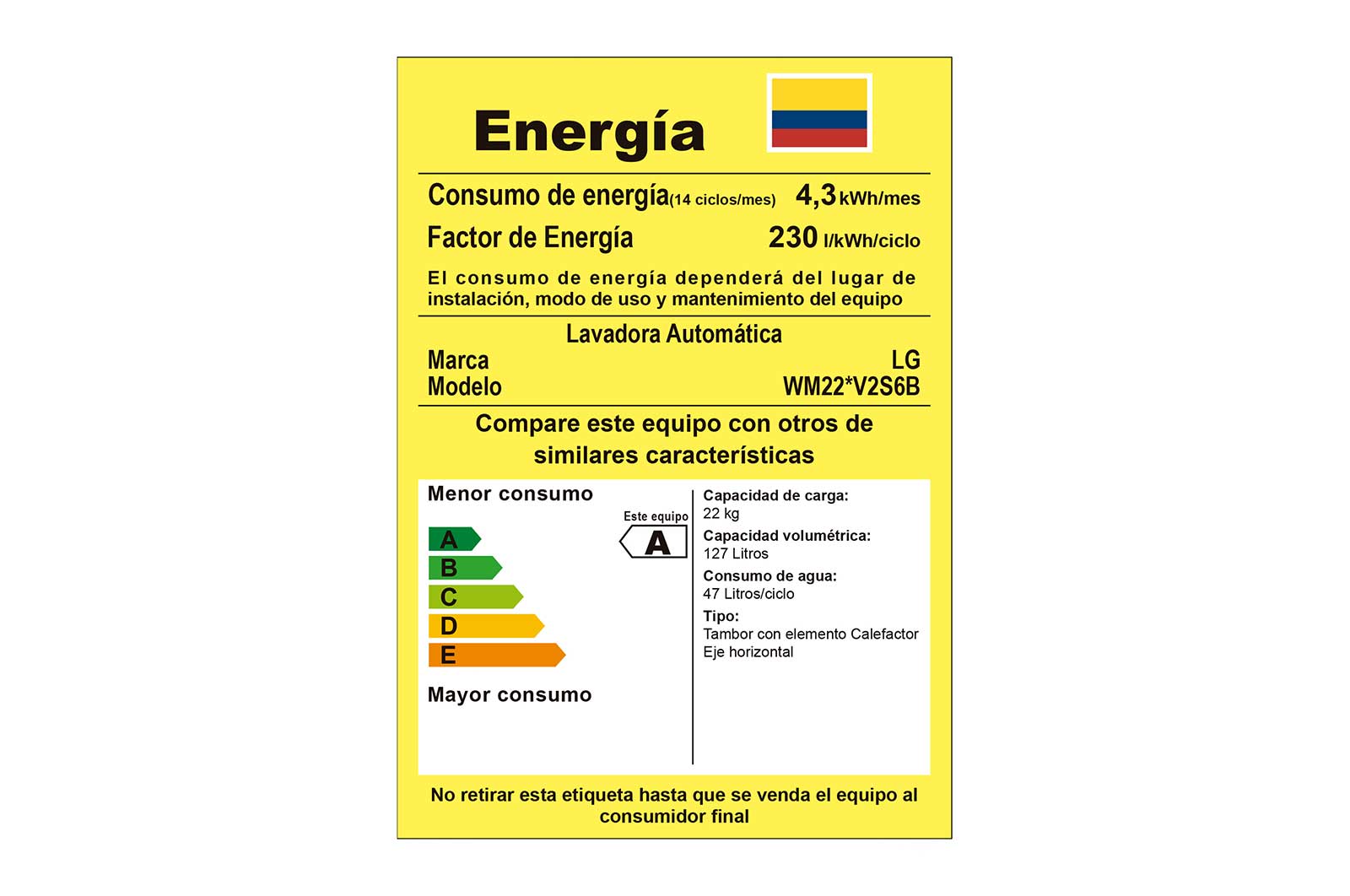 LG Lavadora Carga Frontal 22kg/48lbs  Victor 2, Color Blanco, WM22WV2S6B