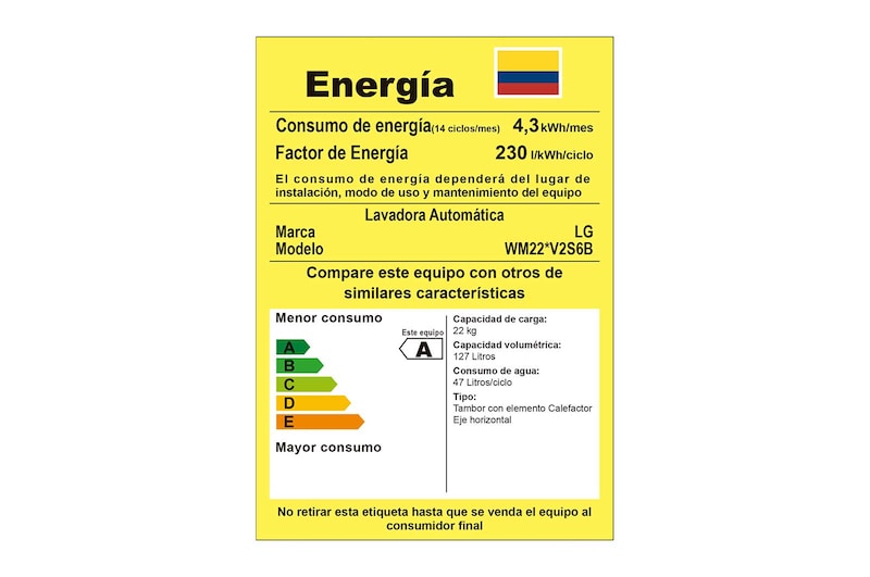 LG Lavadora Carga Frontal 22kg/48lbs  Victor 2, Color Blanco, WM22WV2S6B
