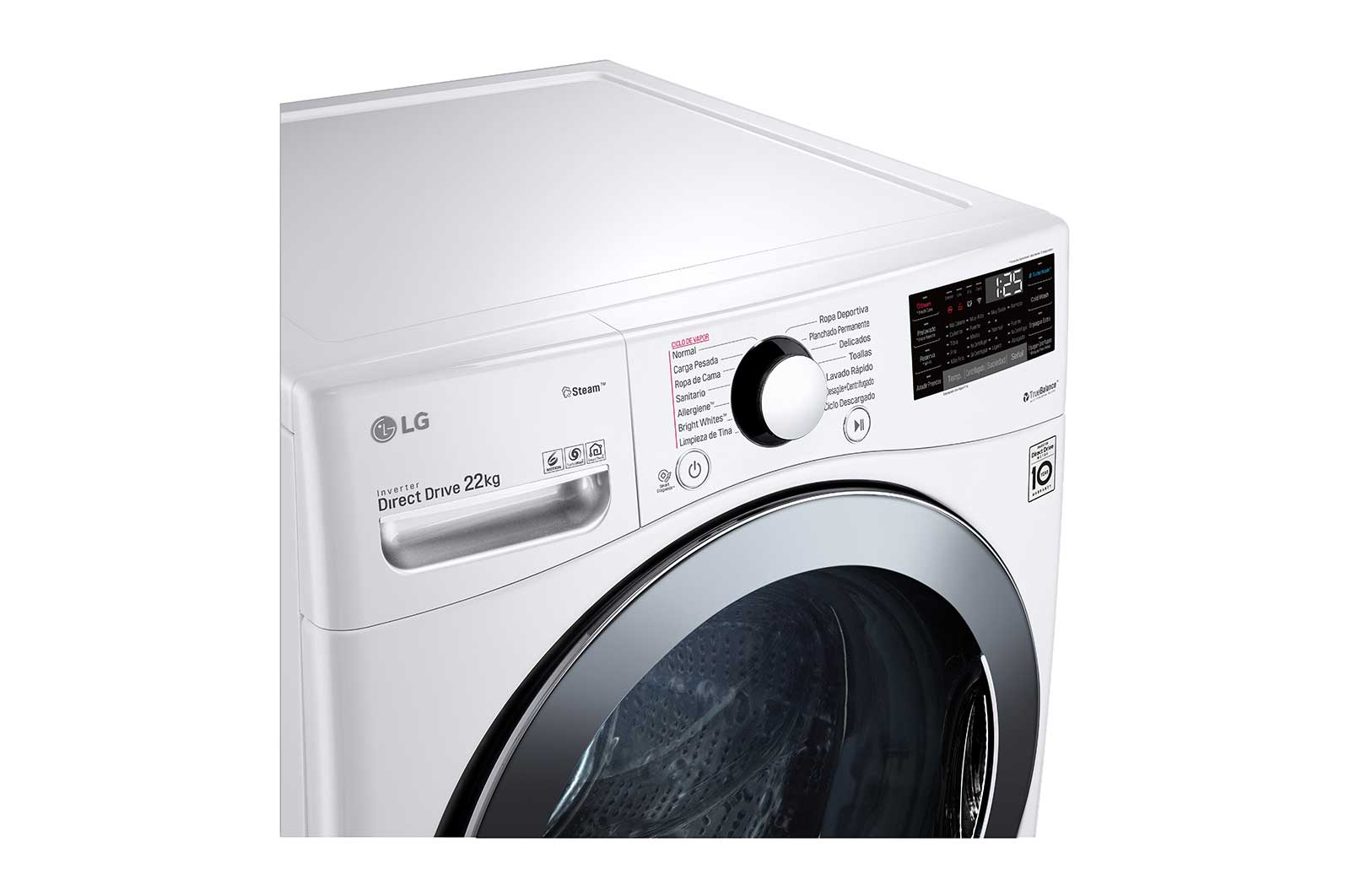 LG Lavadora Carga Frontal 22kg/48lbs  Victor 2, Color Blanco, WM22WV2S6B
