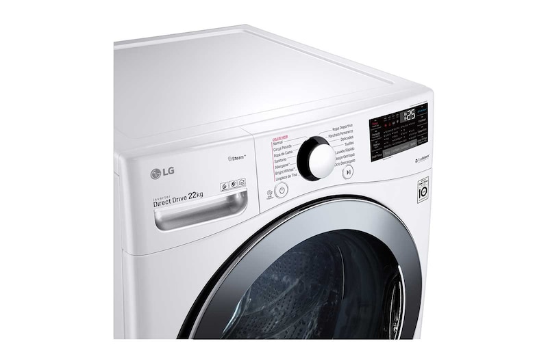 LG Lavadora Carga Frontal 22kg/48lbs  Victor 2, Color Blanco, WM22WV2S6B