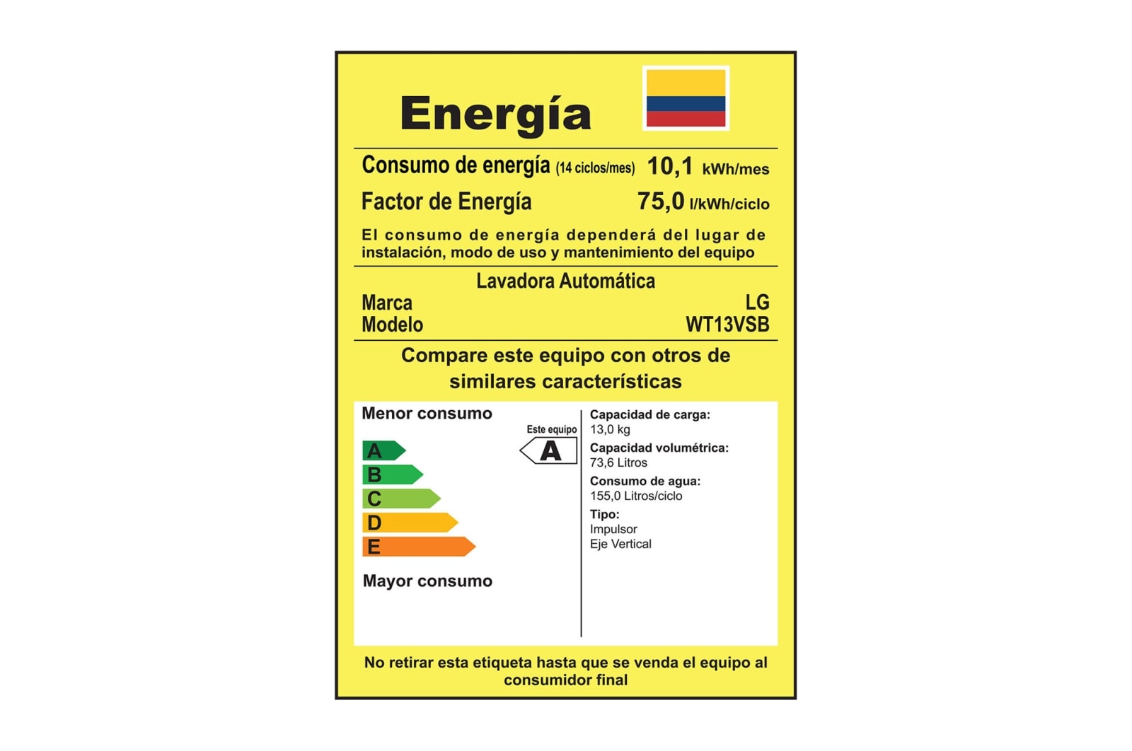LG Lavadora de Carga Superior con motor Smart Inverter y capacidad total de 13 kilos/29lb, WT13VSB