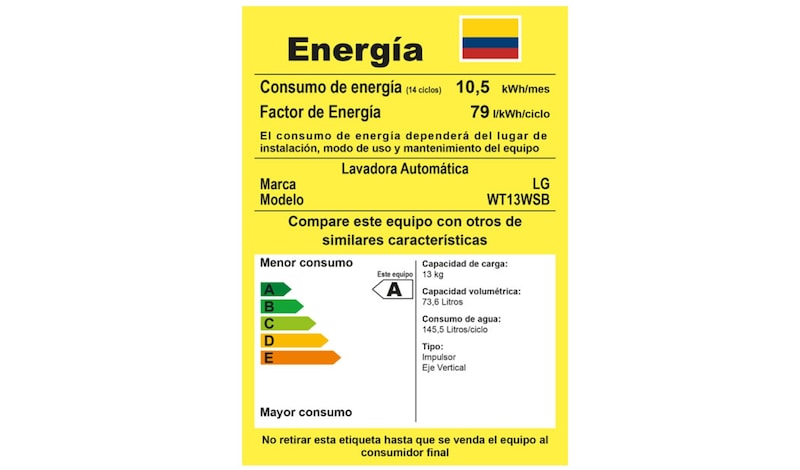 LG Lavadora LG Motor Smart Inverter, Smart Motion+Turbo Drum®, Pre-lavado+Normal, Carga Superior, 29lbs/13kg, color Gris, WT13WSB