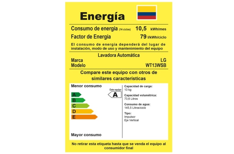 LG Lavadora LG Motor Smart Inverter, Smart Motion+Turbo Drum®, Pre-lavado+Normal, Carga Superior, 29lbs/13kg, color Gris, WT13WSB