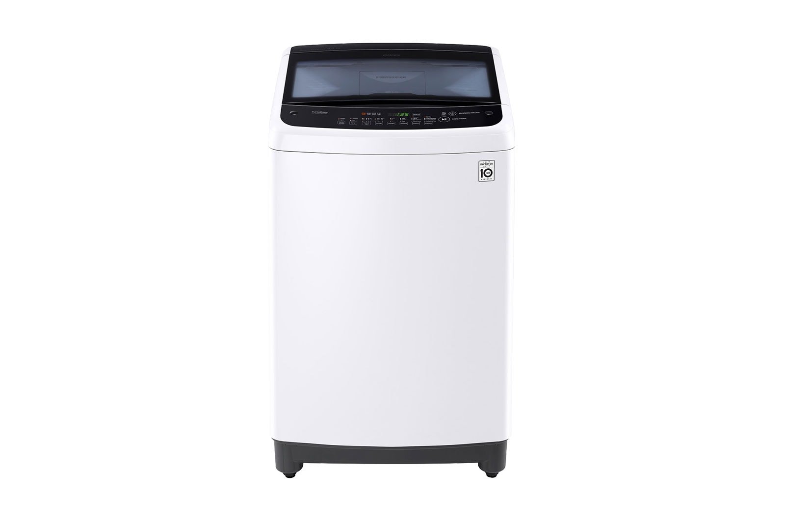 Vista frontal de Lavadora LG Motor Smart Inverter, Smart Motion&#43;Turbo Drum™, Pre-lavado&#43;Normal, Carga Superior, 29lbs/13kg, color Blanco WT13WSBP
