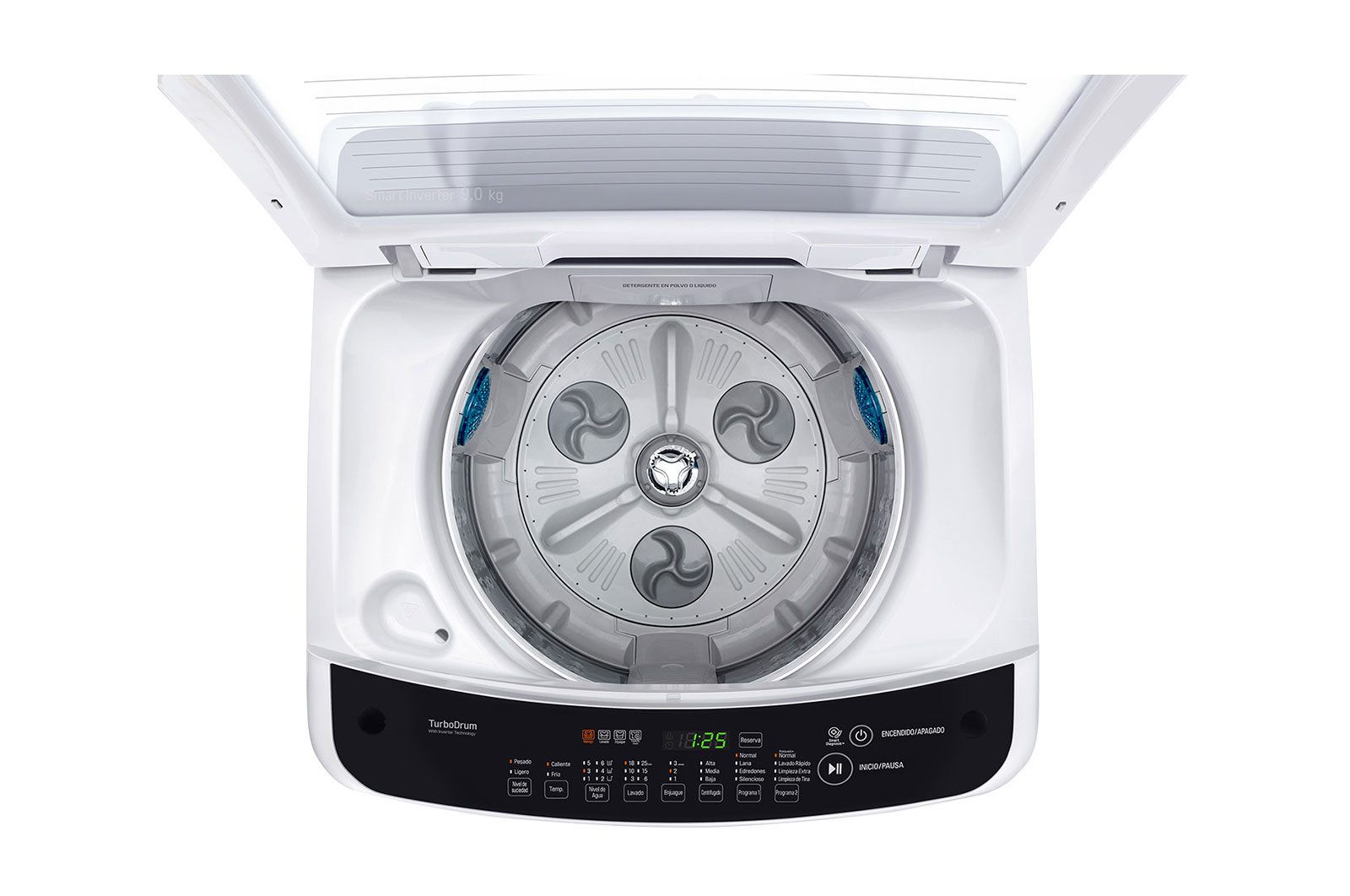 LG Lavadora LG Motor Smart Inverter, Smart Motion+Turbo Drum™, Pre-lavado+Normal, Carga Superior, 29lbs/13kg, color Blanco, WT13WSBP