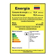 LG Lavadora Motor Smart Inverter 15Kg, Smart Motion+Turbo Drum™, Pre-lavado+Normal, Carga Superior, WT15DSBP