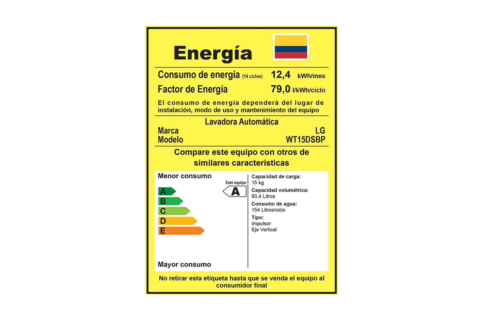 LG Lavadora Motor Smart Inverter 15Kg, Smart Motion+Turbo Drum™, Pre-lavado+Normal, Carga Superior, WT15DSBP