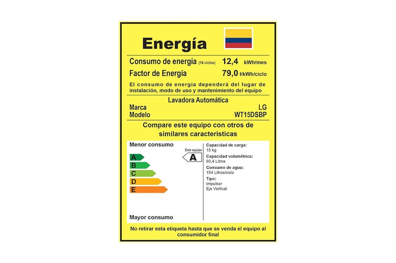 LG Lavadora Motor Smart Inverter 15Kg, Smart Motion+Turbo Drum™, Pre-lavado+Normal, Carga Superior, WT15DSBP