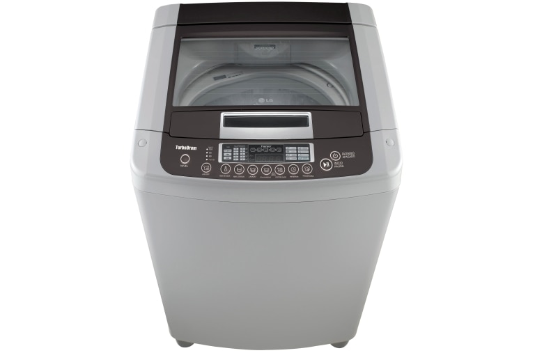 Vista frontal de Lavadora LG Turbo Drum®, Carga Superior, 35lbs/16kg, color Gris WT16DP