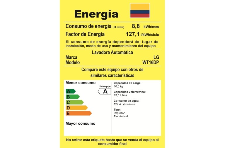LG Lavadora LG Turbo Drum®, Carga Superior, 35lbs/16kg, color Gris, WT16DP