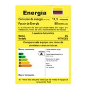 LG Lavadora LG Motor Smart Inverter, Smart Motion+Turbo Drum®, Pre-lavado+Normal, Carga Superior, 35lbs/16kg, color Gris, WT16DSB