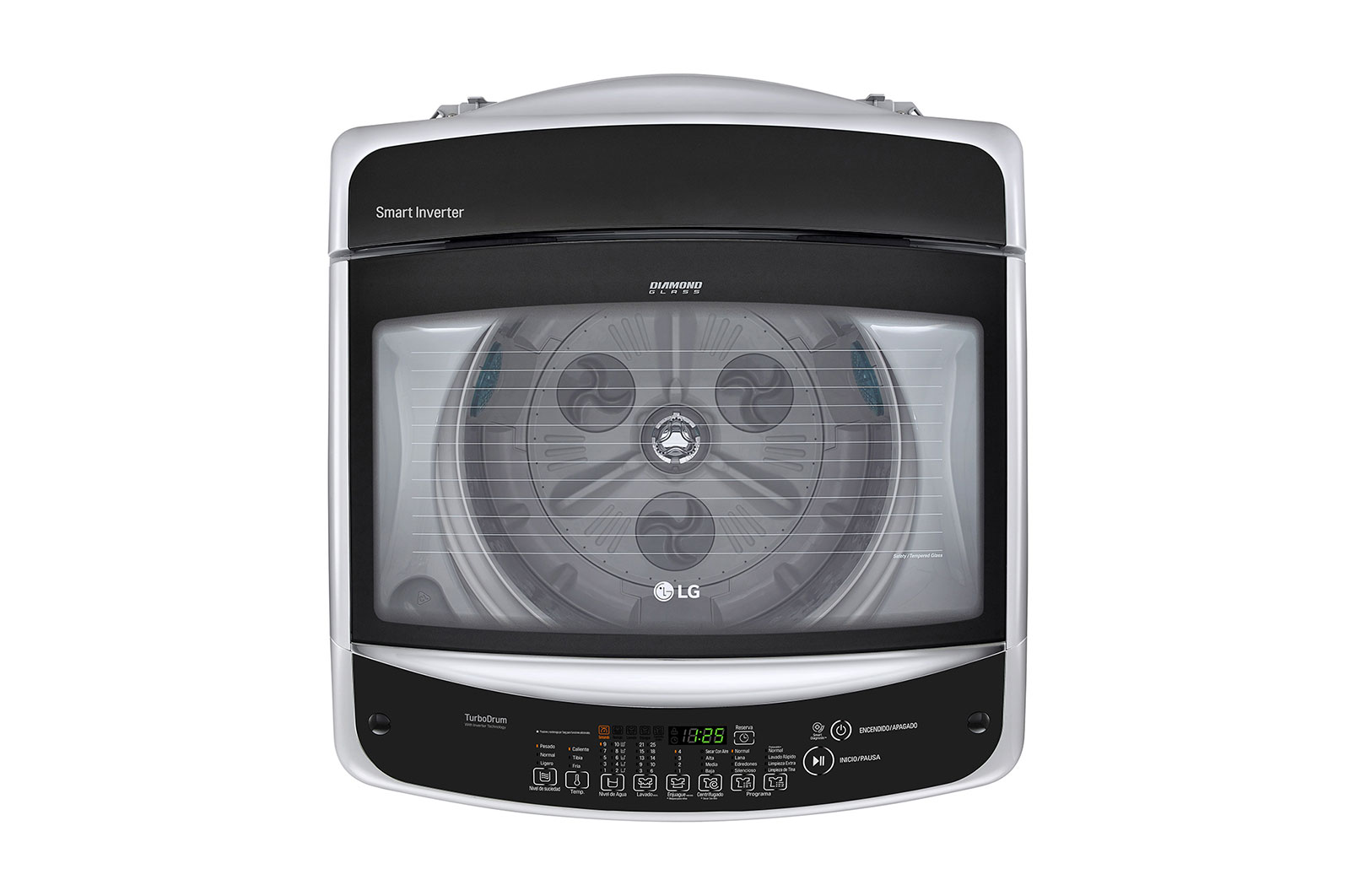LG Lavadora LG Motor Smart Inverter, Smart Motion+Turbo Drum®, Pre-lavado+Normal, Carga Superior, 35lbs/16kg, color Gris, WT16DSB