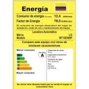 LG Lavadora Motor Smart Inverter 35lbs/16Kg, Smart Motion+Turbo Drum™, Pre-lavado+Normal, Carga Superior, WT16DSBP