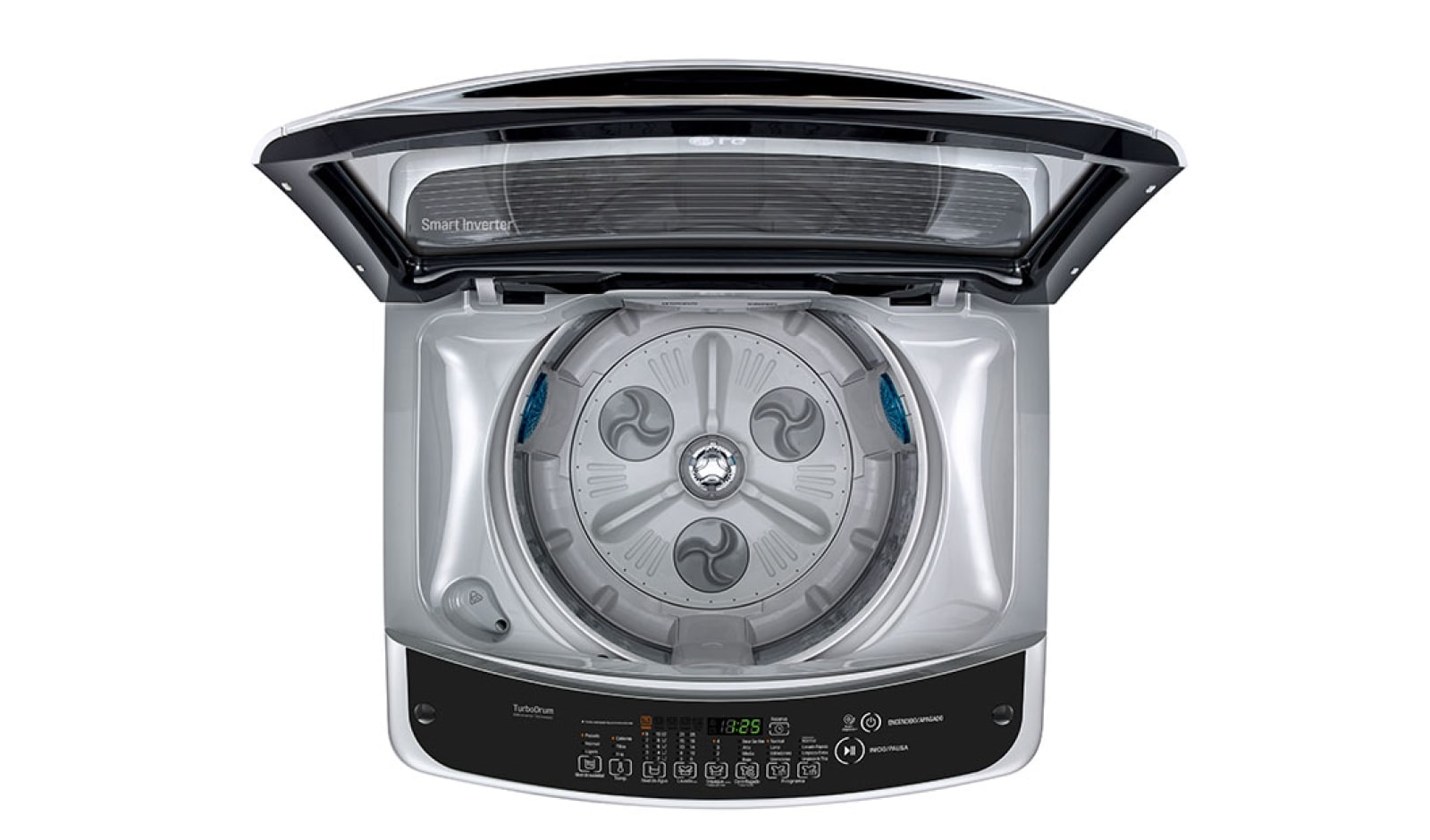 LG Lavadora LG Motor Smart Inverter, Smart Motion+Turbo Drum®, Pre-lavado+Normal, Carga Superior, 37lbs/17kg, color Silver, WT17SSB