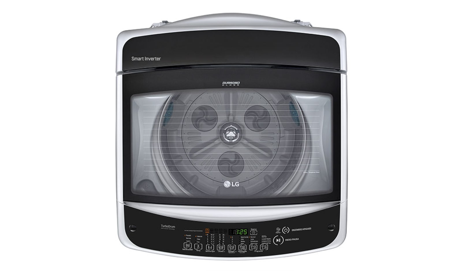 LG Lavadora LG Motor Smart Inverter, Smart Motion+Turbo Drum®, Pre-lavado+Normal, Carga Superior, 37lbs/17kg, color Silver, WT17SSB