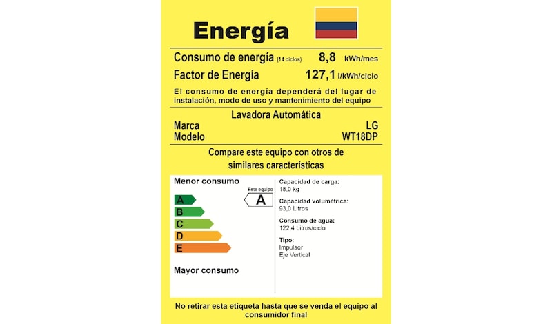 LG Lavadora LG Turbo Drum®, Carga Superior, 40lbs/18kg, color Gris, WT18DP