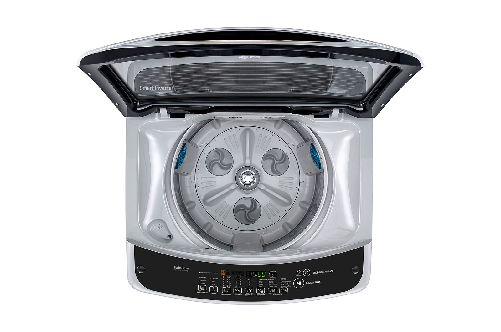 LG Lavadora LG Motor Smart Inverter, Smart Motion+Turbo Drum®, Pre-lavado+Normal, Carga Superior, 40lbs/18kg, color Gris , WT18DSB